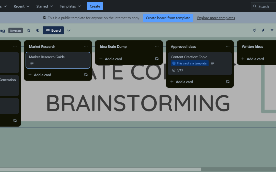 Content Brainstorming Trello Template