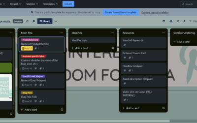 Pinterest Freedom Formula Trello Template
